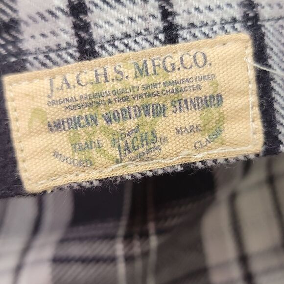 Jachs. Flannel. Black, Gray and White Plaid Button-Up Shirt. Size LT. NWT - Picture 6 of 9